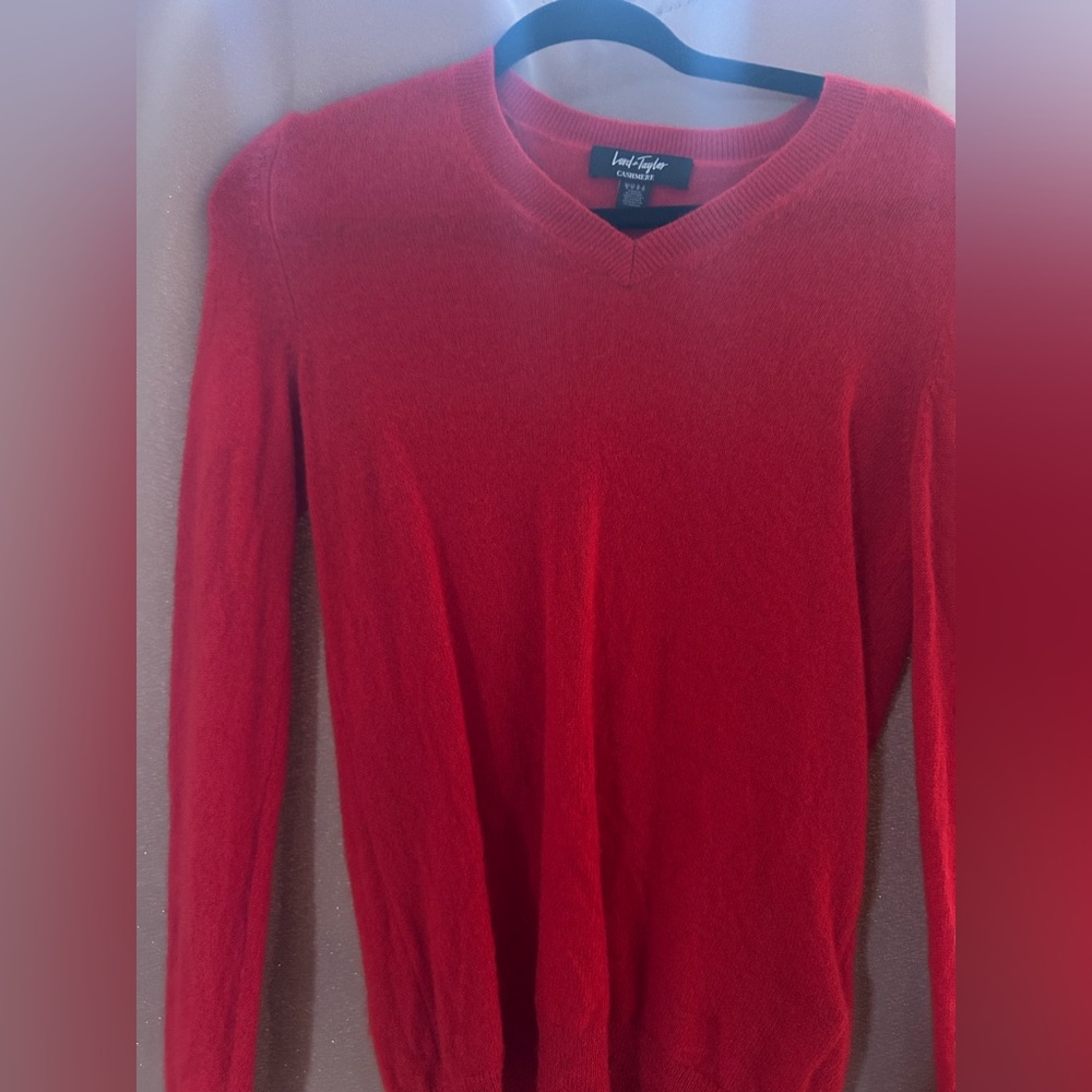 Lord & Taylor Vibrant Red Cashmere Sweater